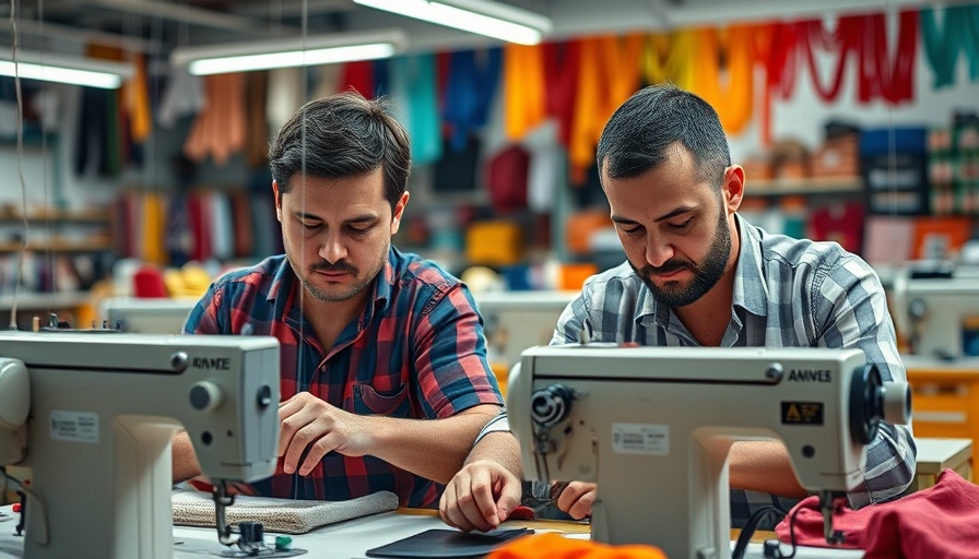 Spain Immigration Strategy for Economic Growth visualized in a busy textile workshop setting.