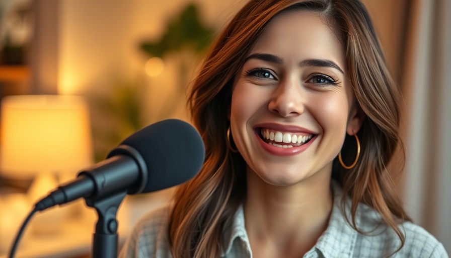Smiling woman with a microphone; AI agents need supervision.