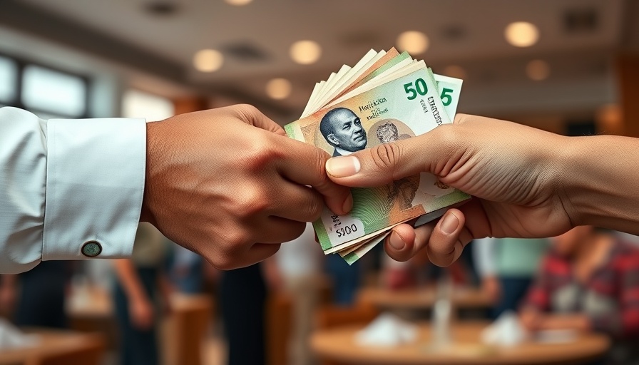 Hands exchanging stack of naira notes, close up.