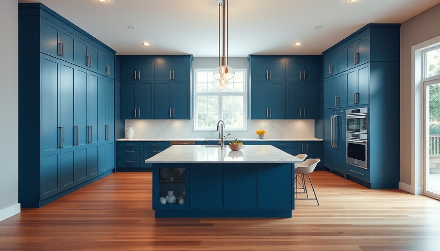 Modern kitchen with blue cabinets and island, Amazon Prime Day Deals Under $100.