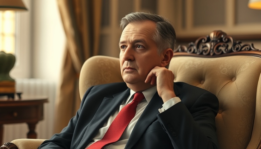 Man contemplating tariff impacts in ornate chair, South Africa 30% Tariff.