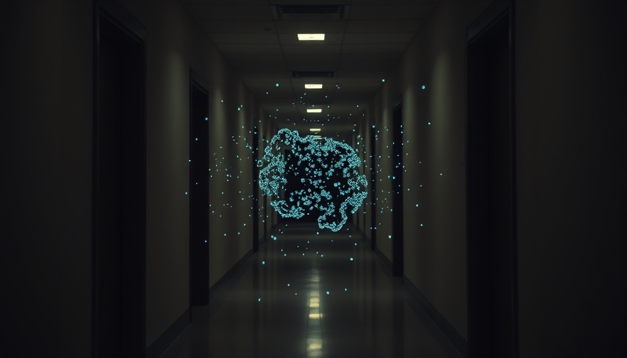 Futuristic floating particles in a hallway illustrating photo to video capabilities in Gemini.