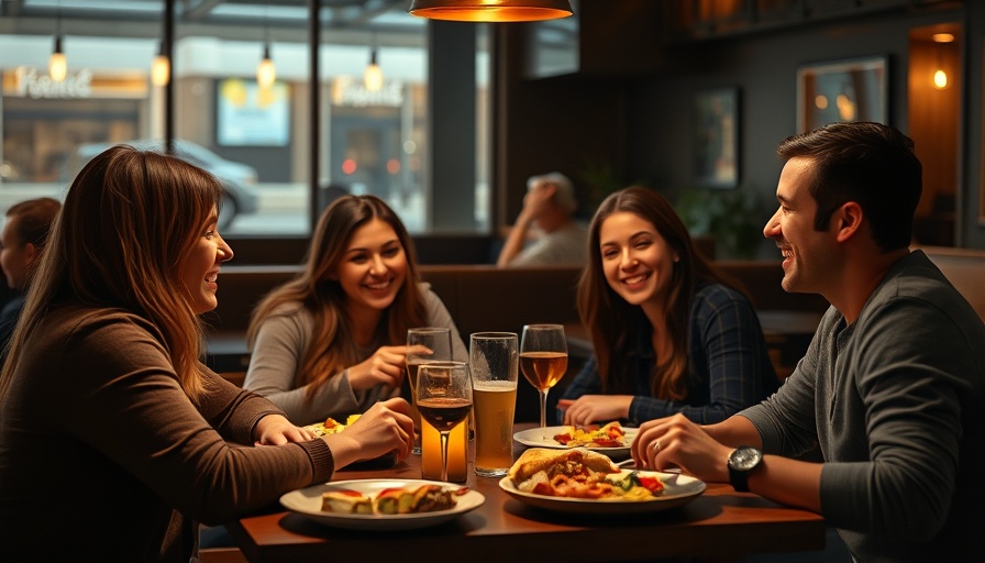 Casual dining with friends highlighting the butterfly effect on productivity.