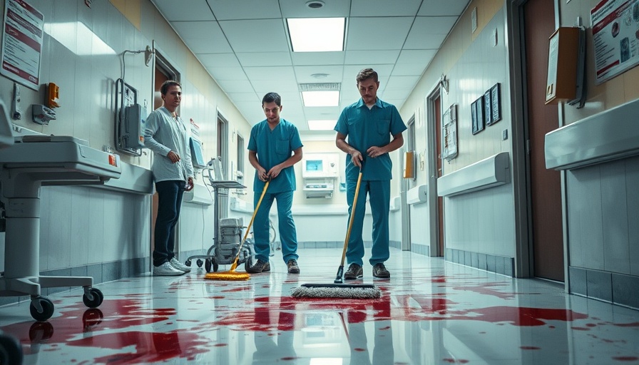 Gaza's Hunger Crisis visualized in a hospital scene.