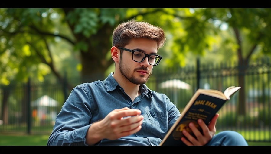 Young man discussing book outdoors, is chasing success harming you?