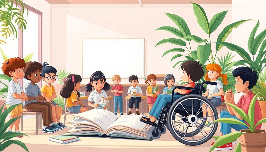 Inclusive classroom illustrating education disparities for students with disabilities.