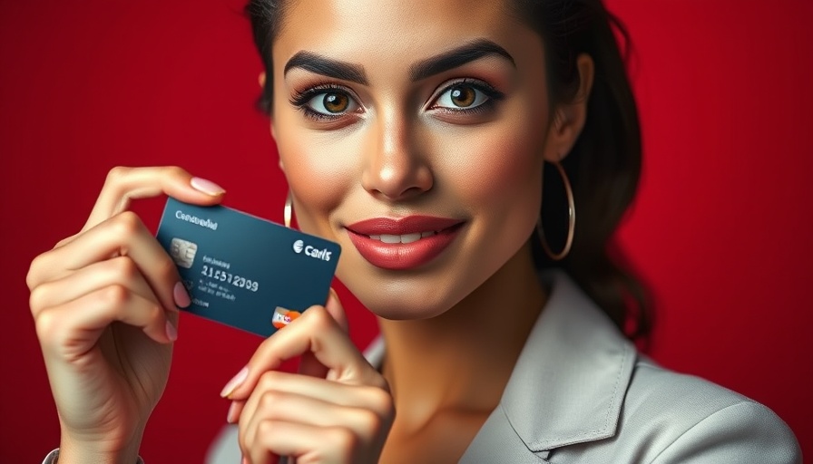 Stylish woman with Verve card in Africa, red background