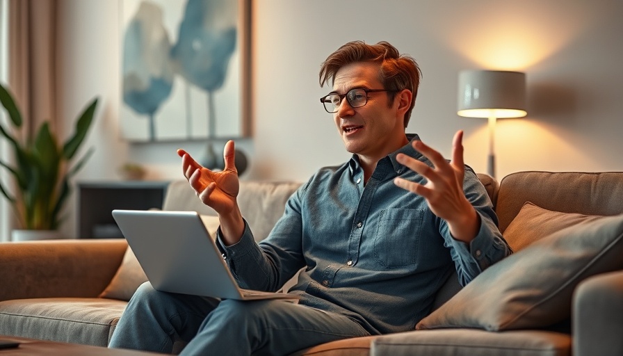 Casual setting with a person discussing tech indoors.