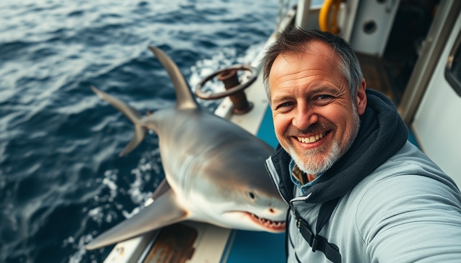 Mary Lee transformation in shark conservation; man and shark on research vessel.