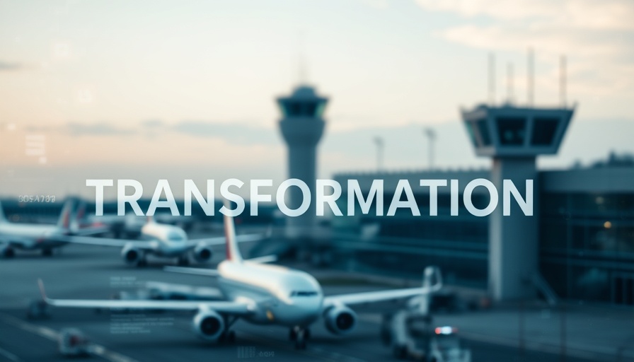 Digital Transformation in Airports: Aircraft with control tower in focus.