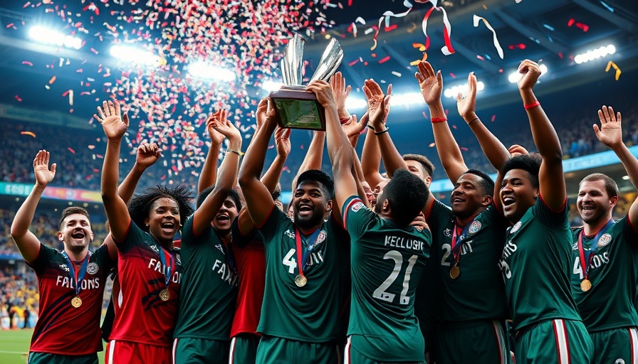 Super Falcons celebrating historic win, lifting trophy.