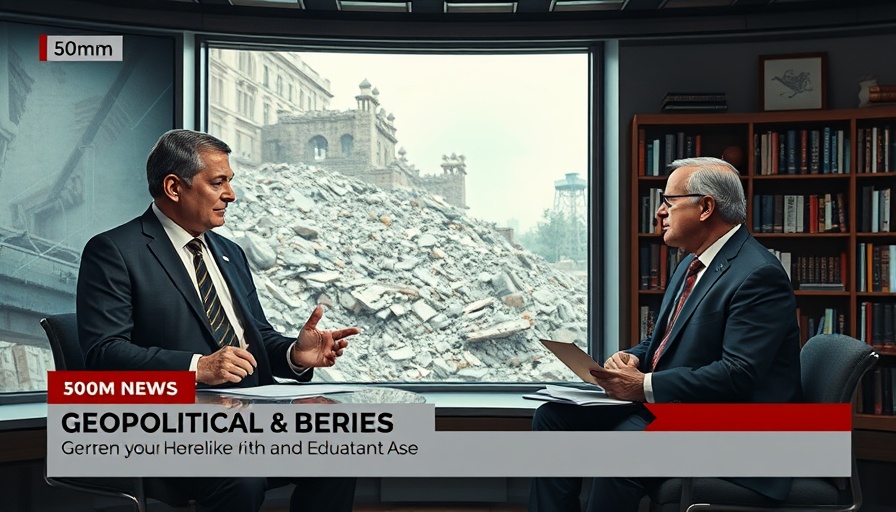 News broadcast discussing Macron's comments on Gaza humanitarian crisis.