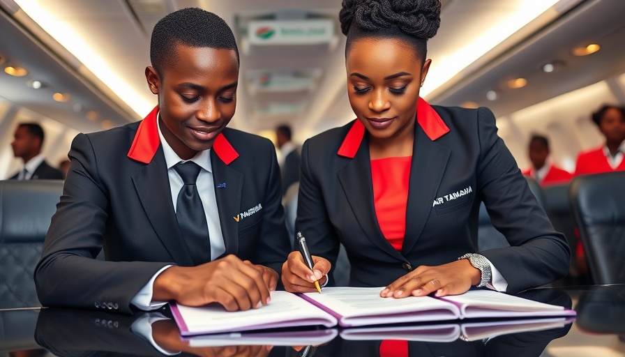 Kenya Airways Air Tanzania cargo operations executives signing deal.