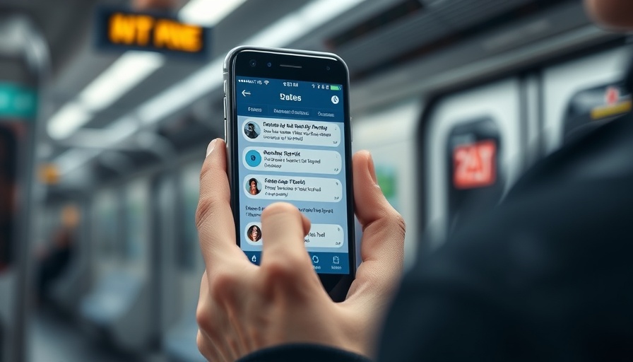 Smartphone screen showing a messaging app interface in a subway environment.