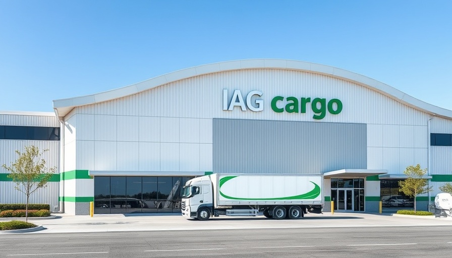 IAG Cargo facility with parked truck signaling IAG Cargo revenue growth 2025.