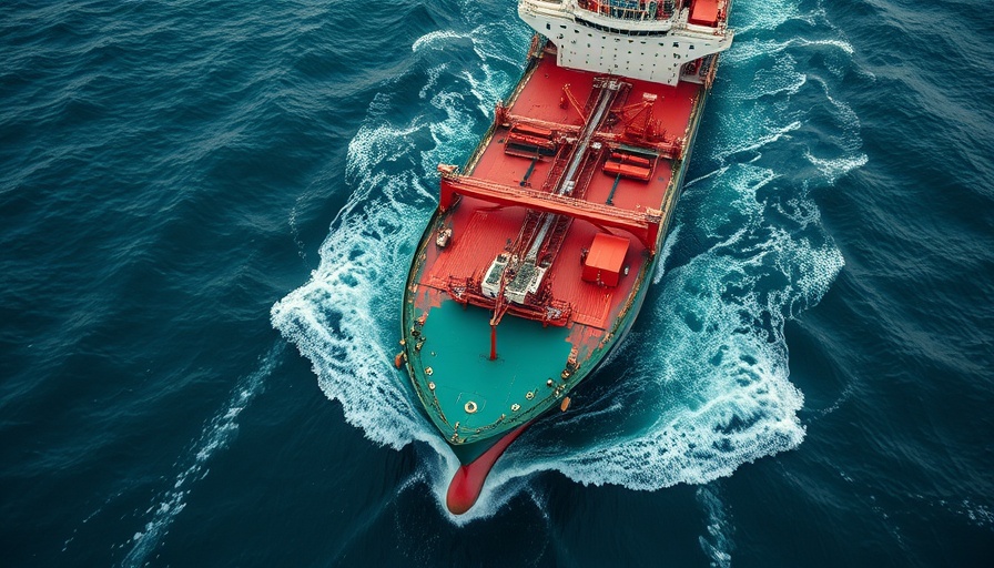 Russia oil exports sanctions circumvention: aerial view of an oil tanker.