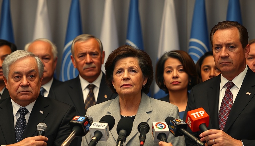 Officials discussing Israel's Gaza decision at UN press conference.