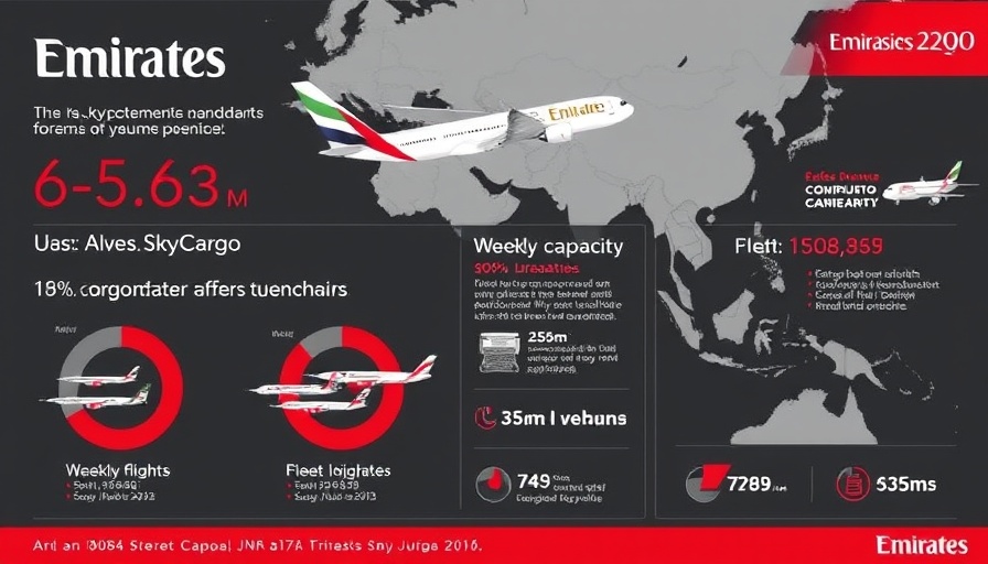 Emirates SkyCargo expansion infographic in Asia and Southeast Asia.