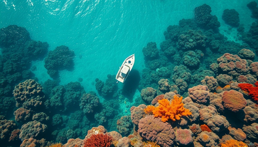 Vibrant Pacific Ocean scene showcasing climate change impact on coral reefs.