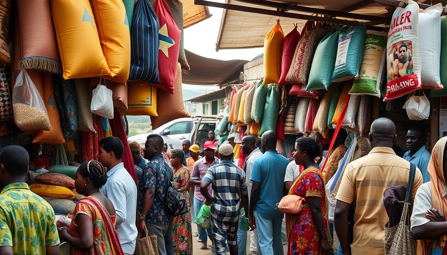 Nigerian market scene highlighting Nigeria inflation rate impact.