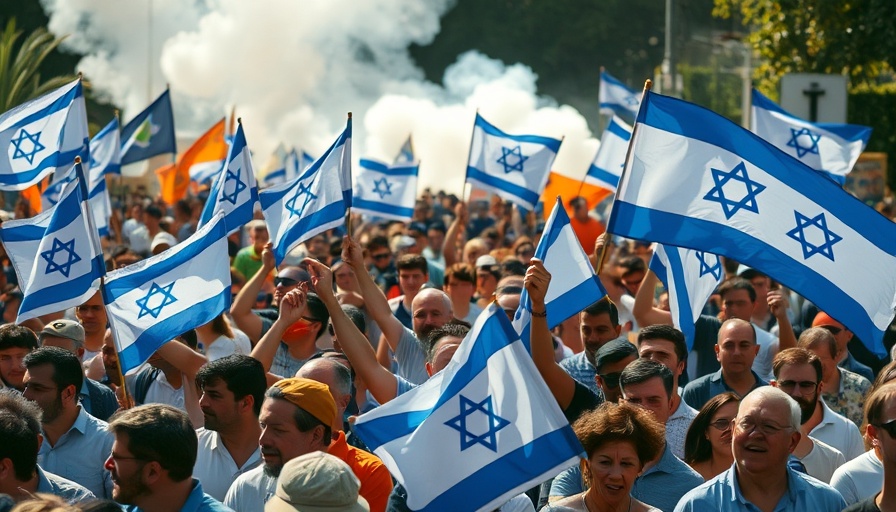 Protesters in Israel during National Day of Action, vibrant demonstration.