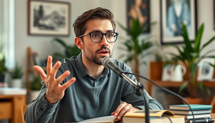 Young man discussing financial freedom in a home office setting.