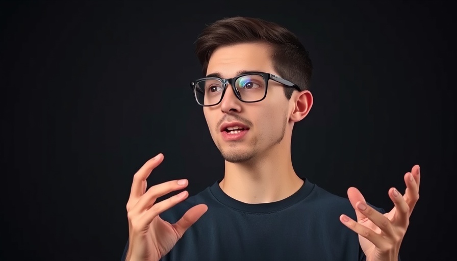 Young man speaking into a microphone about energy investment.
