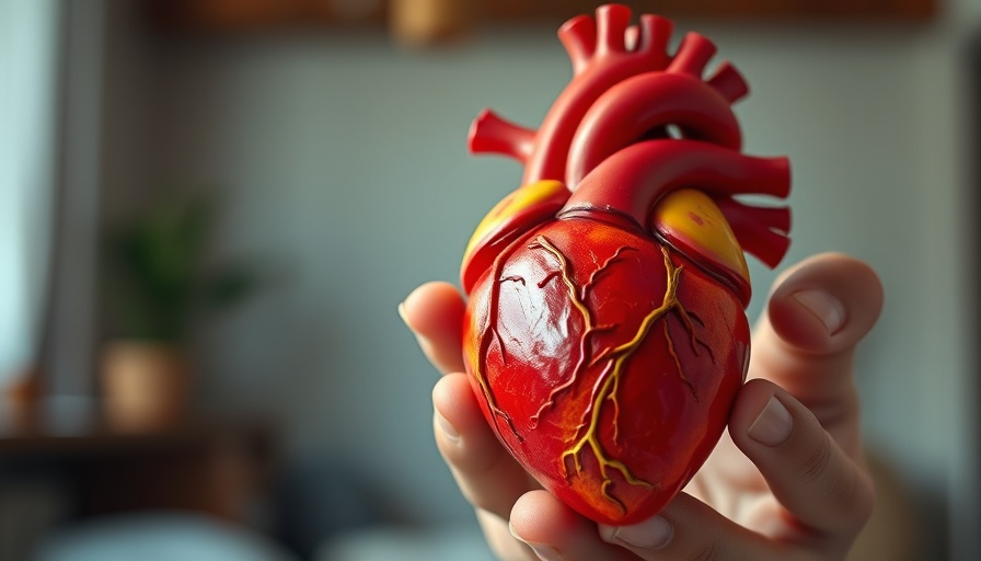 Anatomical heart model showing coronary arteries anatomy in detail.