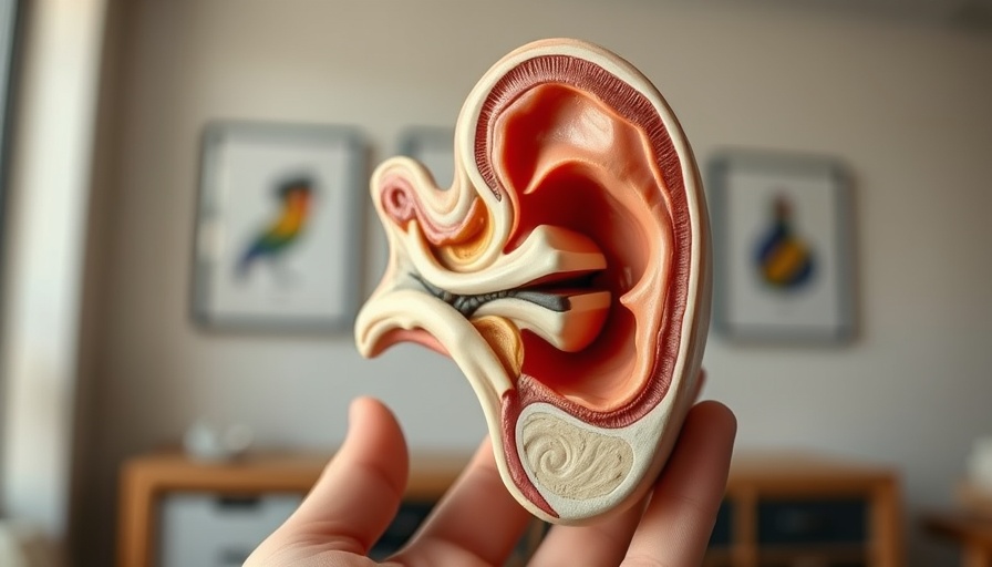 Anatomical model illustrating how hearing works.