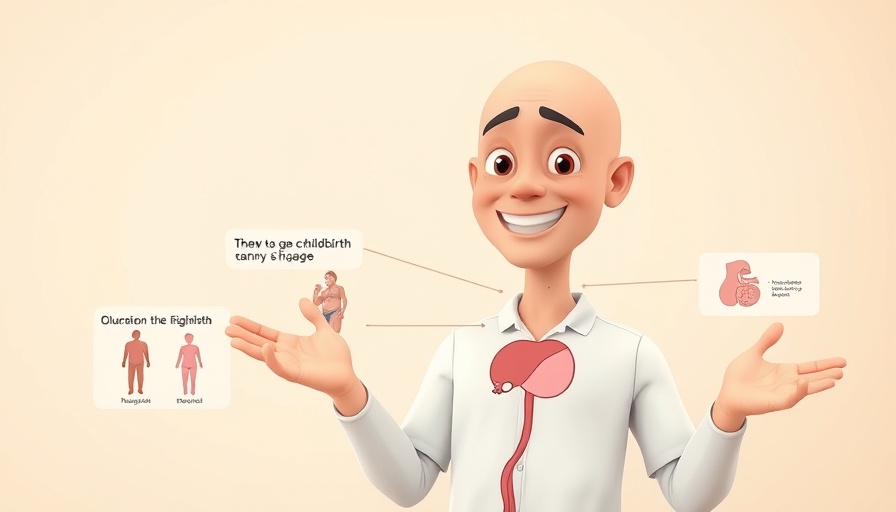 Animated illustration on 3 stages of birth with presenter explaining.