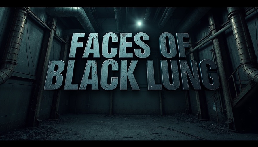 Bold text 'FACES OF BLACK LUNG' on industrial background.