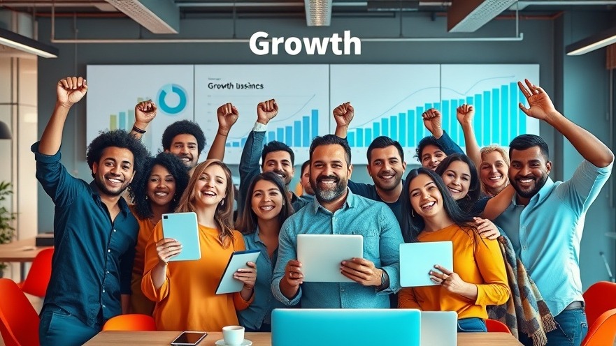Diverse small business owners celebrating success in a vibrant coworking space.