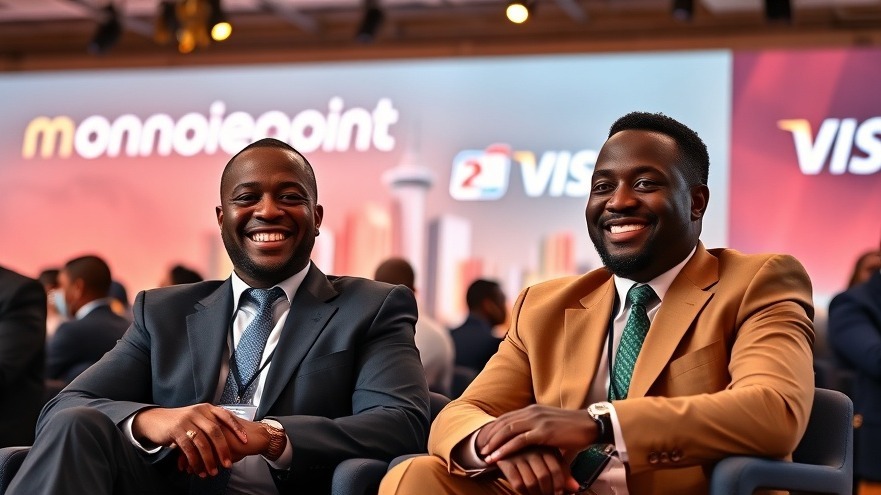 Moniepoint investment discussion with two professionals smiling.
