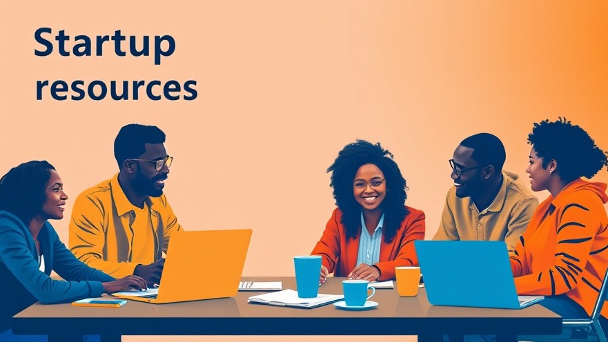 Vibrant workspace with diverse African entrepreneurs discussing startup resources.