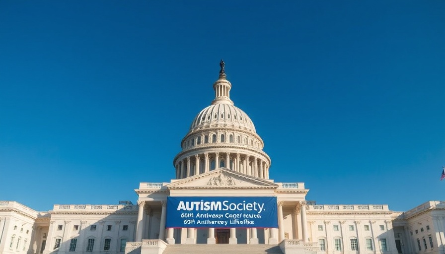 RFK Jr autism awareness with U.S. Capitol backdrop and Autism Society banner.