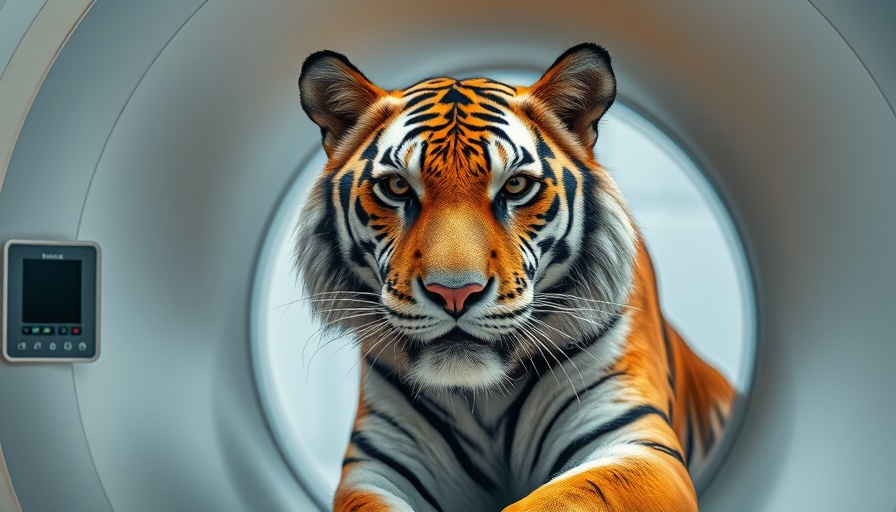 MRI scan of a tiger in zoo animals mental health studies.