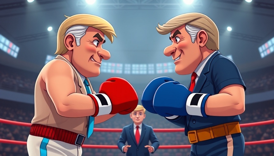 Cartoon of Democrats Attacking Each Other in a boxing match.
