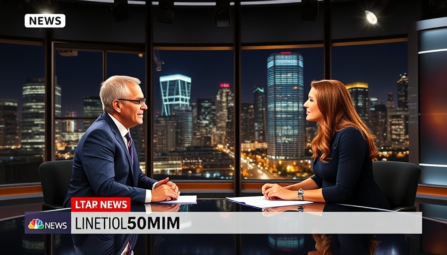 Mahmoud Khalil free speech case discussion on TV show with cityscape.