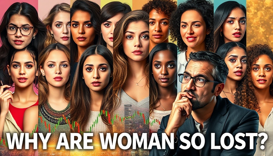 Collage depicting young women crisis of identity, dynamic graphic.