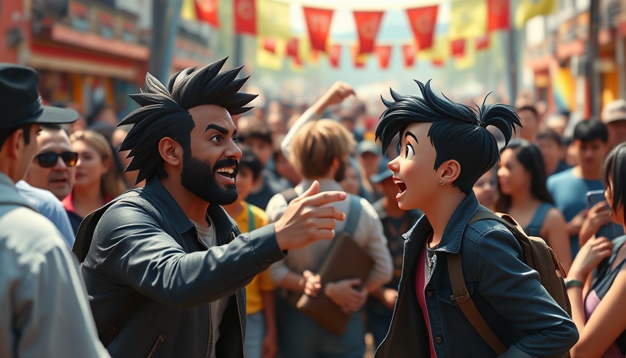 Political Discourse in America animated scene with passionate debate.