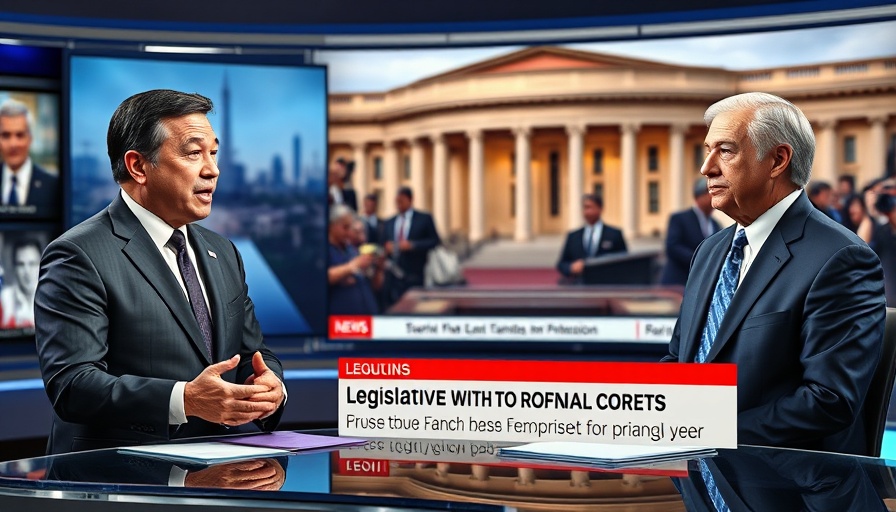 News segment discussing Judicial Overreach and Legislative Action, featuring political figures.