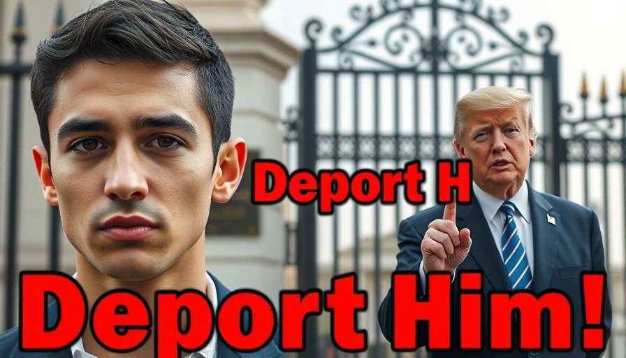 Collage with politician, serious man, and bold 'Deport Him!' text.