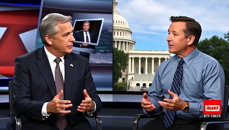 News interview discussing Judicial Decisions Affect Trump's Governance on screen.