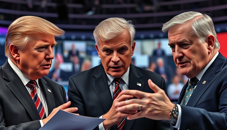 Three people in intense political debate on national security.