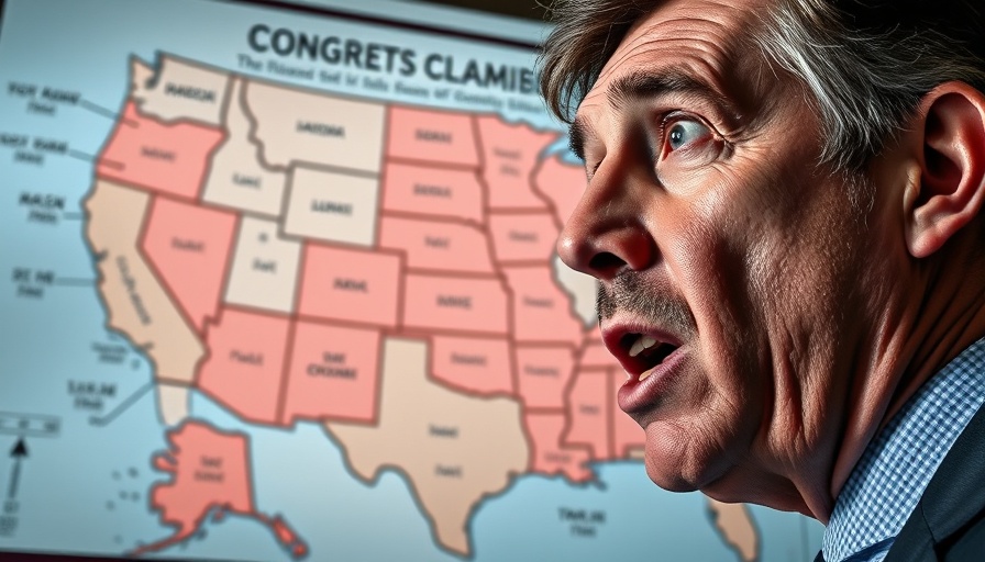 Map and speaker discussing Democratic Party decline.