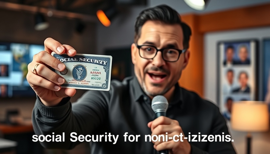 Social Security for non-citizens concept with expressive man.