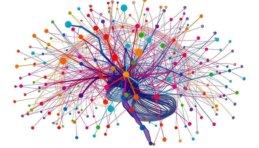Complex neural network diagram illustrating neural coding in autism research.