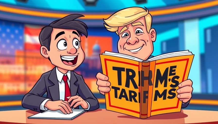 Animated discussion on Trump's Tariffs on China with leader reading book.