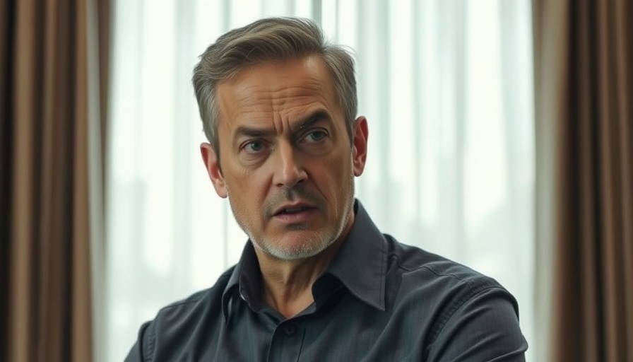 Man discusses fan culture in cinema, focused expression indoors.