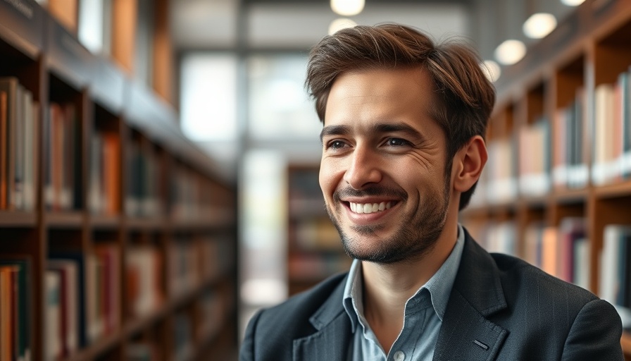 Confident person in a library, related to Body Positivity Movement.